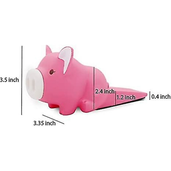 Gummidörrstoppare Creative Cute Pig Dörrblock för säkerhetsskydd, motståndskraftigt grepp fingerskydd (svart)