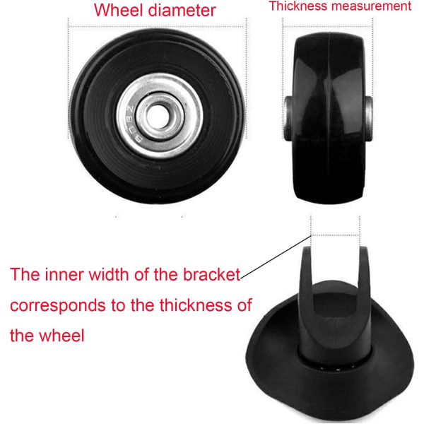 4 dele resvæska ersättning hjul resvæska hjul ersætning