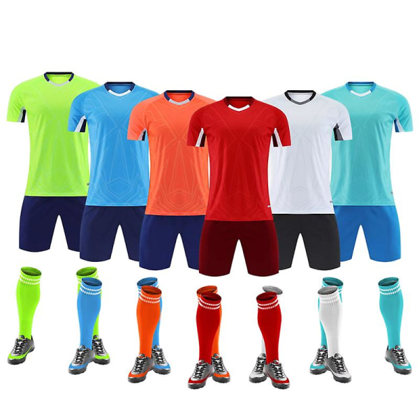 Nye Barn Fotballtrøyer Voksen Fotballuniformer Sett Herr Barn Futbol Treningsdrakt Løpesport Trøyer Sett XL White(59089)