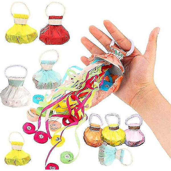 10 kpl Rainbow Paper Streamers Crepe Craft Party Throw