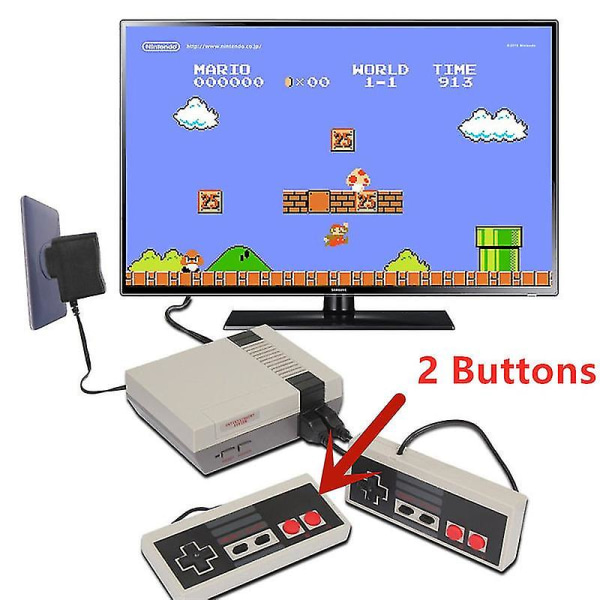 Retro TV Mini Underholdning Spilkonsol 620 Klassiske TV-spil Hånd AU plug-4Button