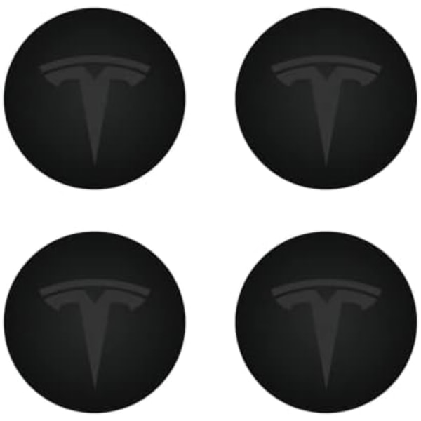 Hjulnavkapslar Cover (4st) för KAVANIC Tesla Model Y Model 3 Modifiering Cover (svart/mattsvart) Black / Matte Black