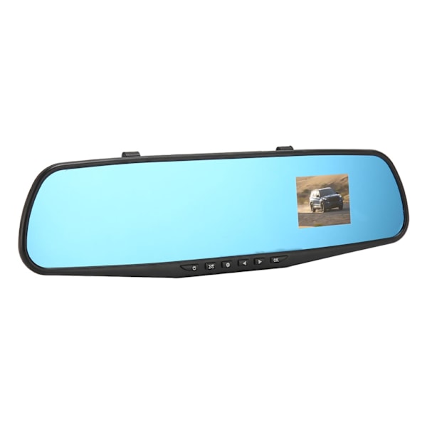 Backspegel med frontkamera och G-sensor 2.4 tum Full HD 1080P Fordonskörningsinspelare för bil lastbil SUV