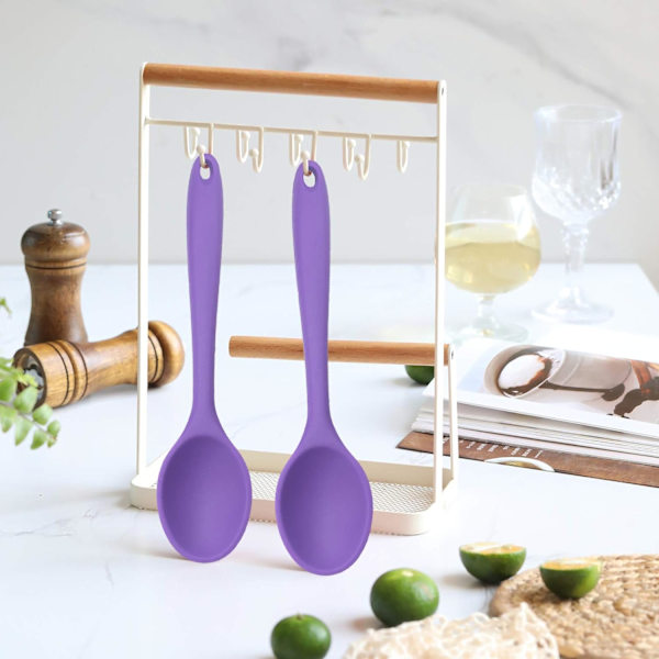 Silikon nonstick blandningsskedar set 2-delat, hög värmebeständig