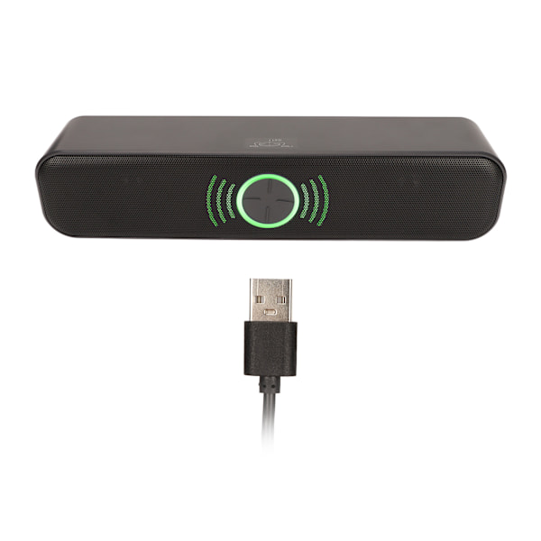 Datorhögtalare USB-driven Stereo 2 Kanal Plug and Play RGB Datorhögtalare Svart