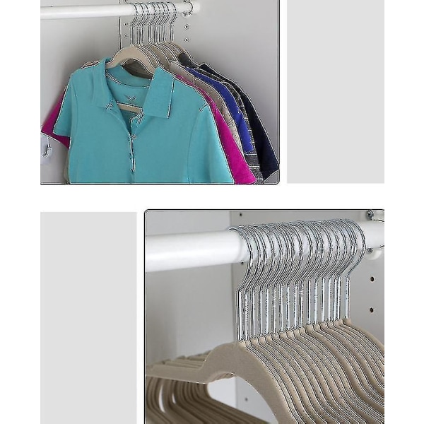 Premium Velvet Hangers Non-slip Velvet Hanger - Klädhängare Sammet platsbesparande klädhängare Halksfria galgar för kappor (10st)