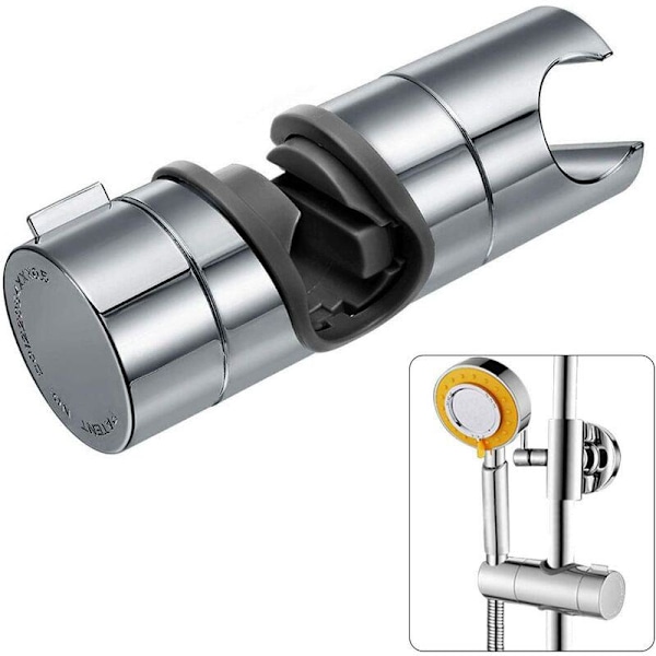 Udskiftelig håndholdt bruseholder, brusehovedholder, 18-25 mm justerbar diameter, forkromet ABS (sølv)