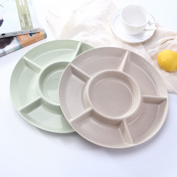 6-roms Oppbevaringsbrett Frukt Snacktallerken Forrett Servering Beige