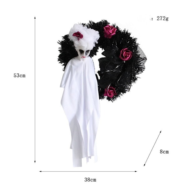 Halloween Moon Cat Garland Door Hängsmycke Festival Döda Grenar Växter Nymåne Halloween Dekoration White Ghost