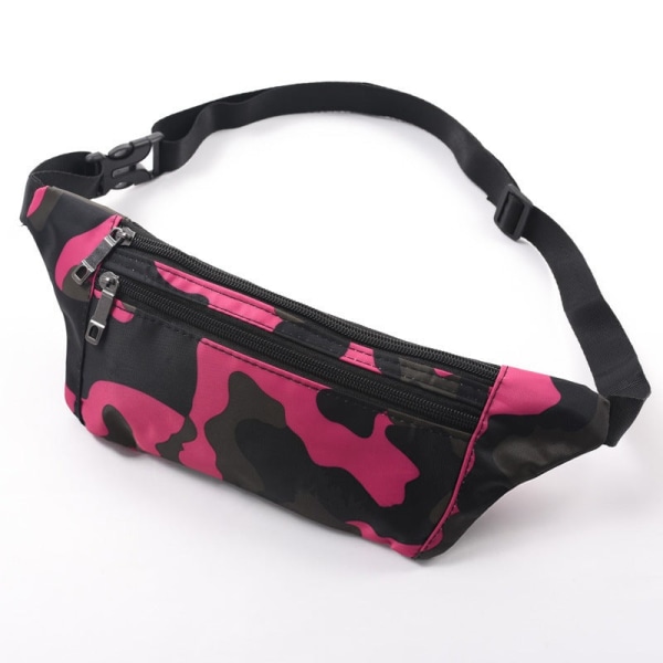 Menn Kvinner Fanny Pack Midjeveske Dame Vanntett Usynlig Liten Klatring Løping Mobiltelefon Rose Red Camouflage