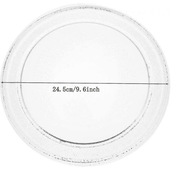 Mikrobølgeglasplade Udskiftning af mikrobølgeglasplade Fladbundsglasbakke 24,5 cm/9,6 tommer (flad bund)