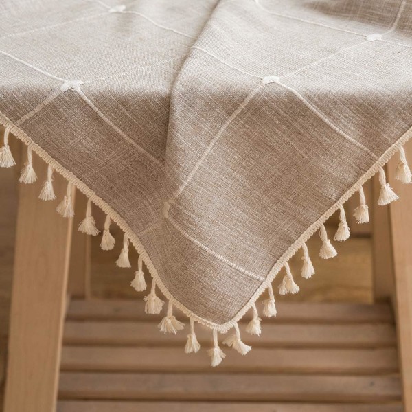 Rektangulær Vaskbar Dug Bomuld Linned Cover Dug Linned Bomuld Dug Rektangel Dekoration 140x220 cm til Hjem Køkkenbord