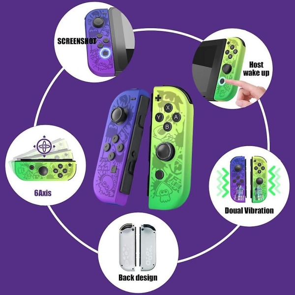 Spelkontroll (l/r) För Nintendo Switch-kontroller- Splatoon Edition Wireless Game Joypad