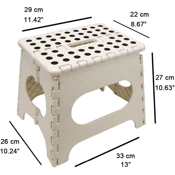 Foldbar krakk Husholdningsstige Trinn Trinn white