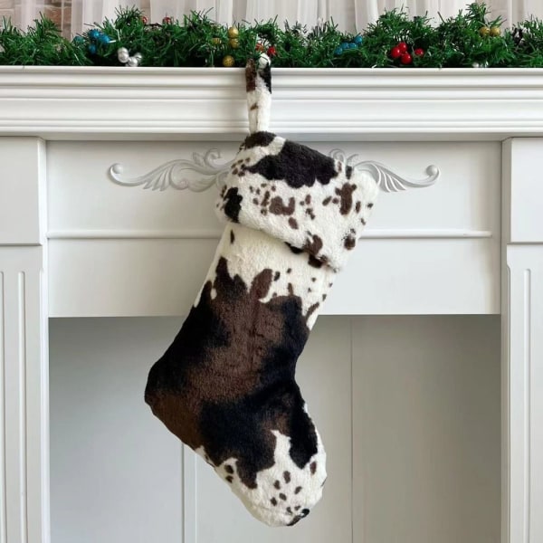 Cow Print Julstrumpor Xmas Presentpåse 4