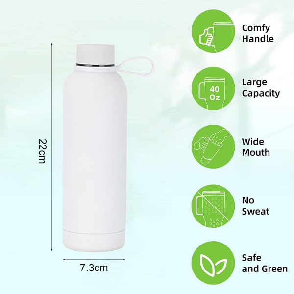 1 stk bilbærbar termoskopp 500ml rustfritt stål liten munn Lily white