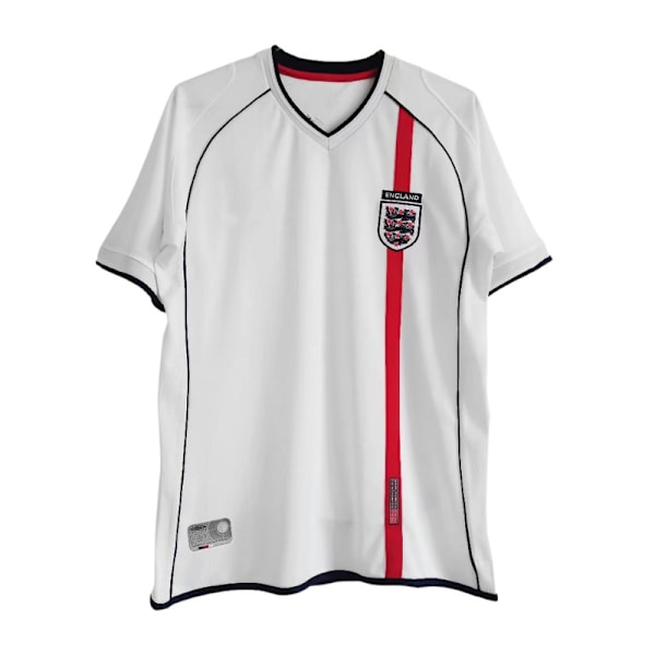 2002 England Home Retro Shirt No.4 Gerrard No.7 Beckham Fotbollströja M