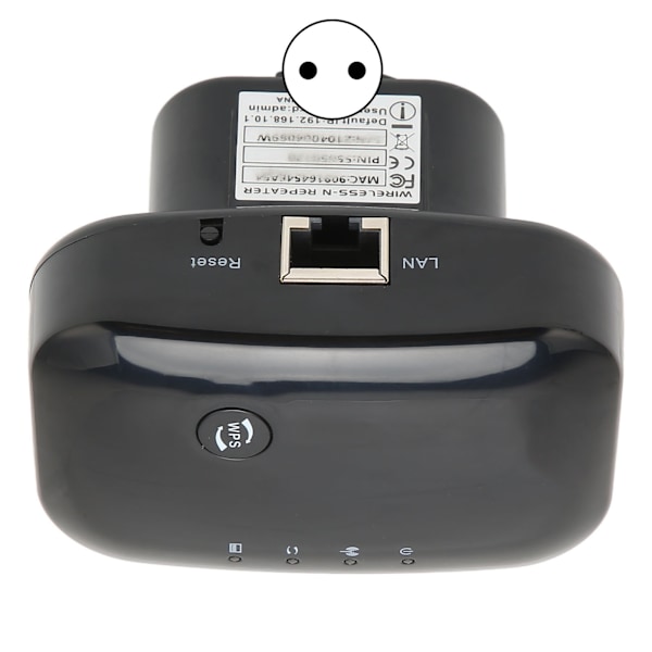 WIFI-laajennin 360 asteen langaton peitto 300Mbp 2.4Ghz LAN-portti 2 tilaa Pistokemalli WIFI-toistin kannettavalle tietokoneelle 100‑240VEU-pistoke