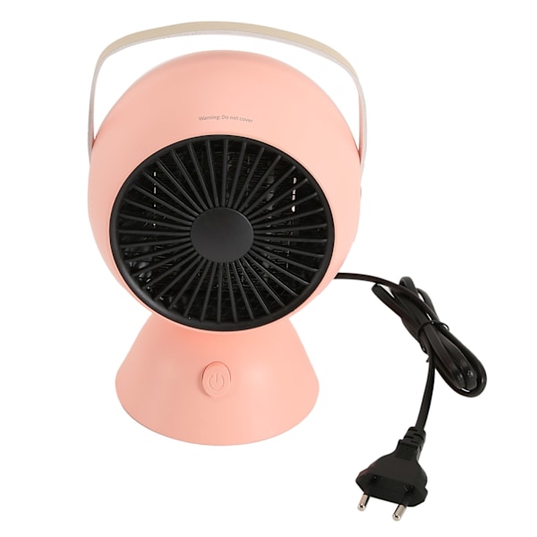 Mini Vifteovn 1300W Stille Konstant Temperatur Rask Oppvarming Bærbar Skrivebordsvarmer for Soverom Kontor 100V‑240V Rosa EU-plugg