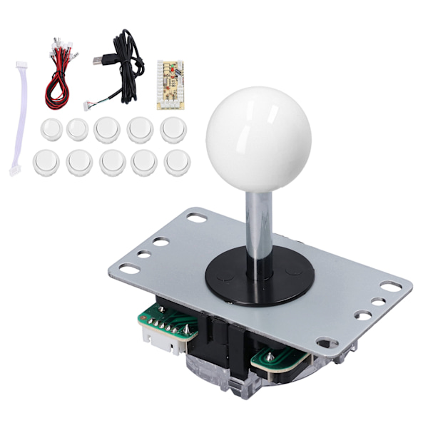 QM070901 Arcade Spil Joystick Sæt Nul Forsinkelse Arcade Spil DIY Sæt Dele med Encoder Board 10 Knapper Joystick til MAME Hvid