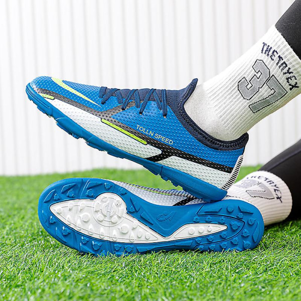 Fotbollsskor för män Halkfria fotbollsskor för herr Gräs Fotbollssneakers 2K23001-1 Blue 34