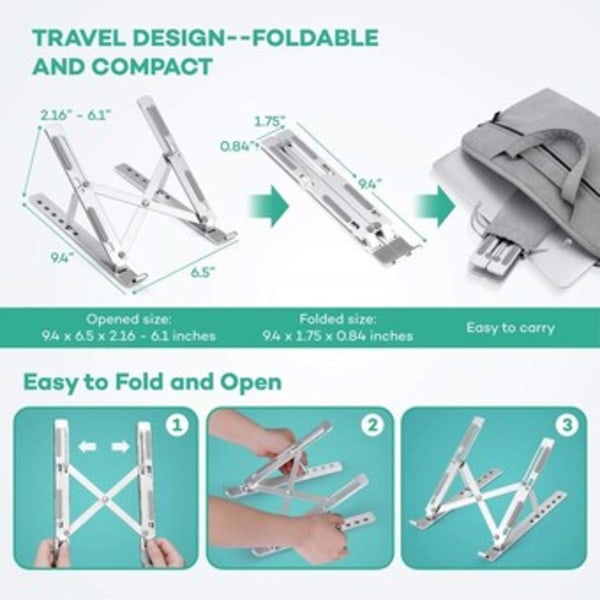 Flexibelt Laptopbord Ergonomisk Kompakt Bärbar Datorstativ-JUL