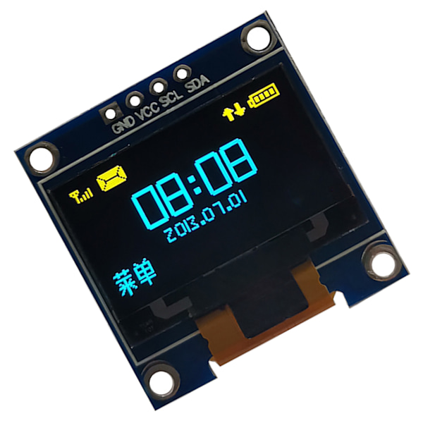 Gul Blå Dubbelfärgad 3.3V 5V 0.96in Organisk LED-skärm Organisk LED-displaymodul IIC I2C Seriell Display