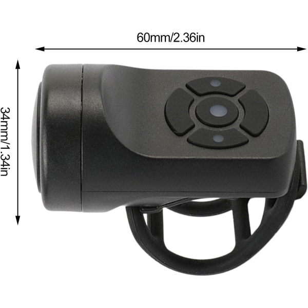 （Sort）Elektronisk cykelklokke - Høj 120dB cykelklokke - Trådløs Ring