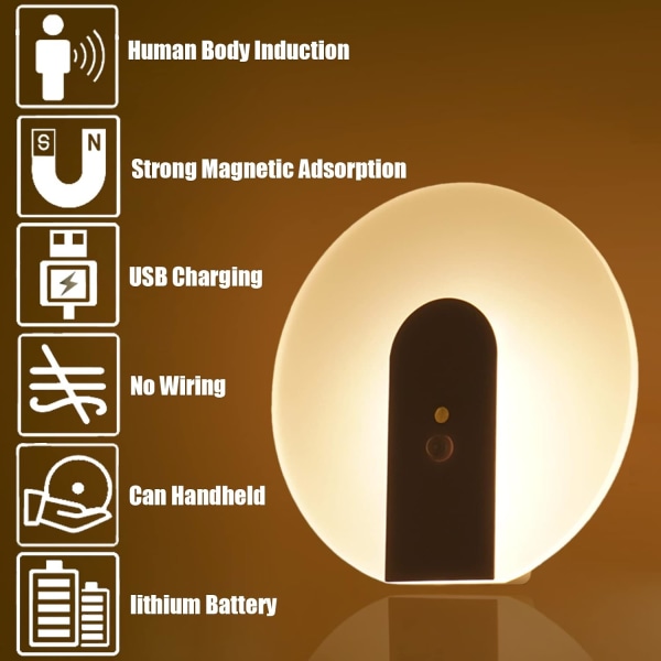Vegglampe innendørs Bevegelsessensor Batteridrevet Moderne LED-vegg