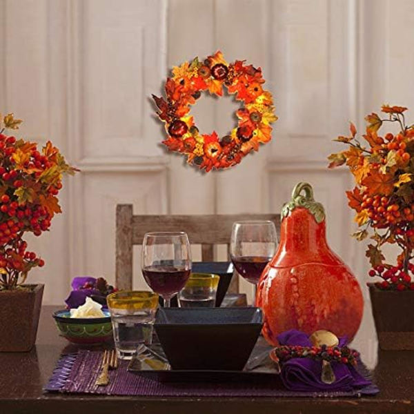 Ytterdør Høstkrans - Hjem Høst Dekor - Gresskar Krans - Halloween Thanksgiving Utendørs