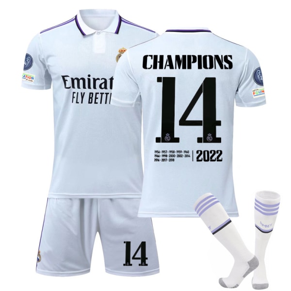 Barn-/Voksen-VM Real Madrid fodboldsæt / 14 14 #m