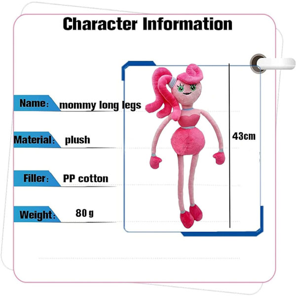 Mommy Long Legs Plysch - Poppy Playtime Huggy Wuggy - 43cm - Kissy