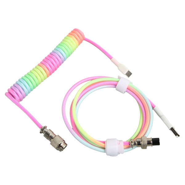 Pelinäppäimistökaapeli Nylon Type C - USB Kaksinkertainen suojattu mekaaninen näppäimistökaapeli 3m Värikäs