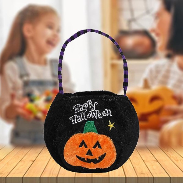 Barn Halloween Pumpkin Goodie Bags 5-pack Pumpa Bags Presentpåsar Trick or Treat-påsar Halloween Party Favors Pumpkin Holder