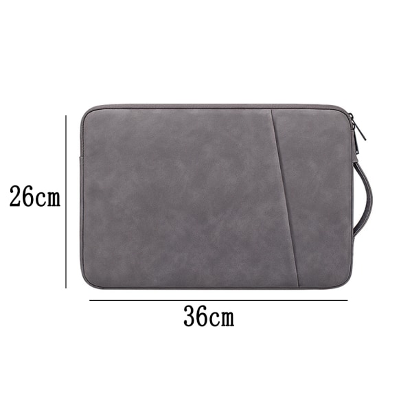 Waterpoof Case Mjukt läder laptopväska Bärbart foder 13.3 inches-deep gray