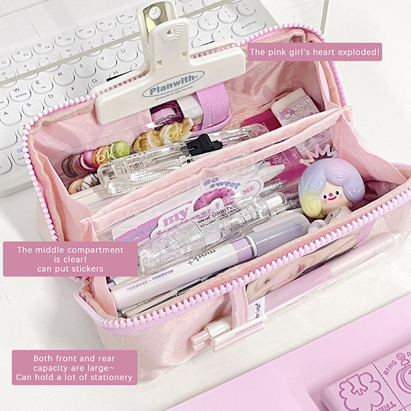 e Pencil Bag Students Big Pouch Brevpapper Skolmaterial A2