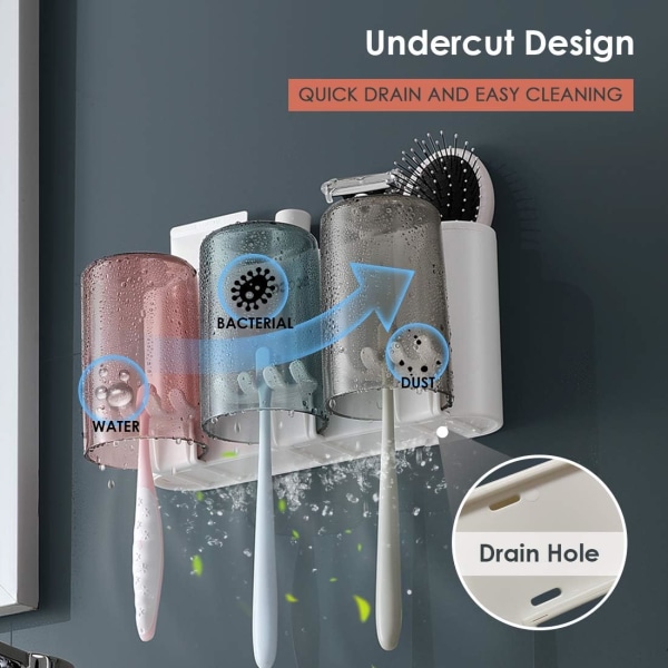 Elektrisk väggmonterad tandborsthållare, automatisk tandborste Hol