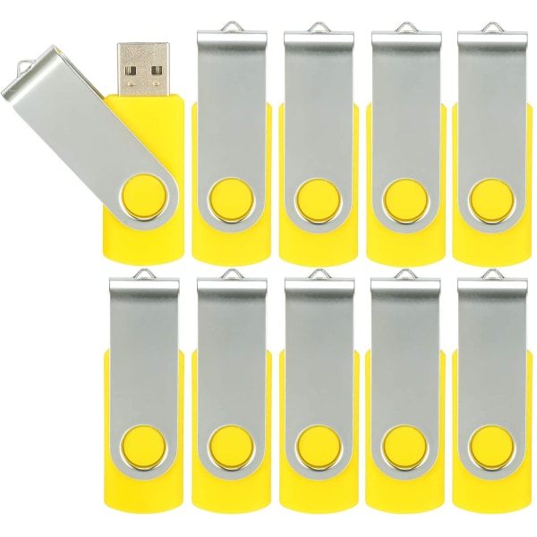 10-pack USB -minnen USB 2.0 tumenhet Bulk Pack Swivel