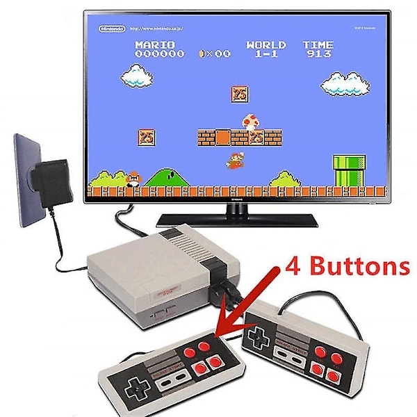 Retro TV Mini Underholdning Spilkonsol 620 Klassiske TV-spil Hånd US plug-2Button