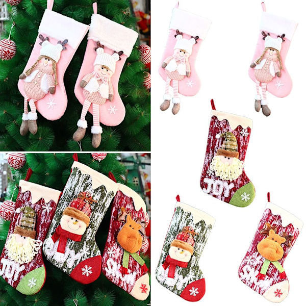 Hängande julstrumpa Stickad Pojke Tjej FLICKA girl