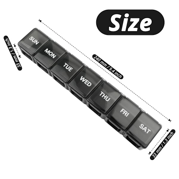 2 st Large Pill Organizer, Weekly Pill Box, 7 Day Pills Medicin