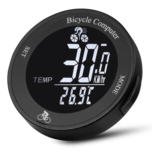 Multi LCD skærm Cykel speedometer sort diameter 62mm
