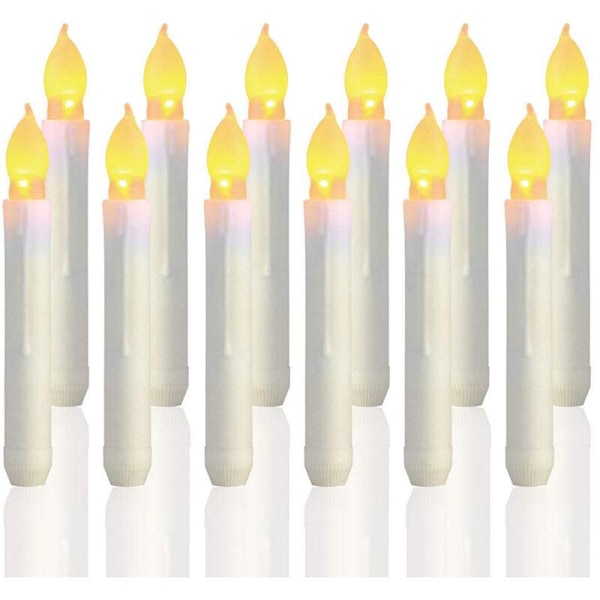 Set med 12 vita flimrande LED-ljus, för jul
