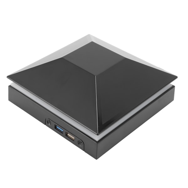 Kylsfläkt för Konsol 12W 3 Vindhastigheter Touch-brytare Justerbar Konsol Dammsäker Kylsfläkt med LED-lampor USB-portar Svart