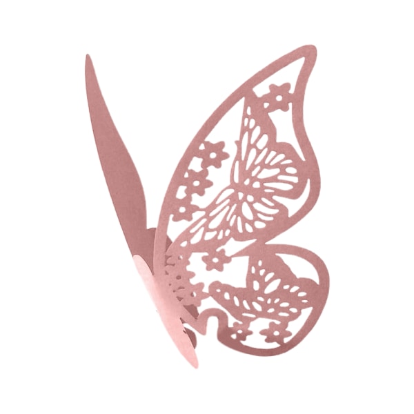 100 kpl Butterfly Wedding Viinilasit Nimi Paikkakortit Helmivalkoinen Pink