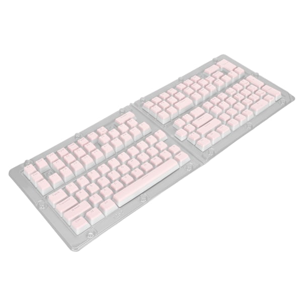 Tangentbordstangenter 129 Tangenter Pudding Transparent OEM Höjd PBT Tvåfärgsformsprutning DIY Tangentbordstangenter Rosa