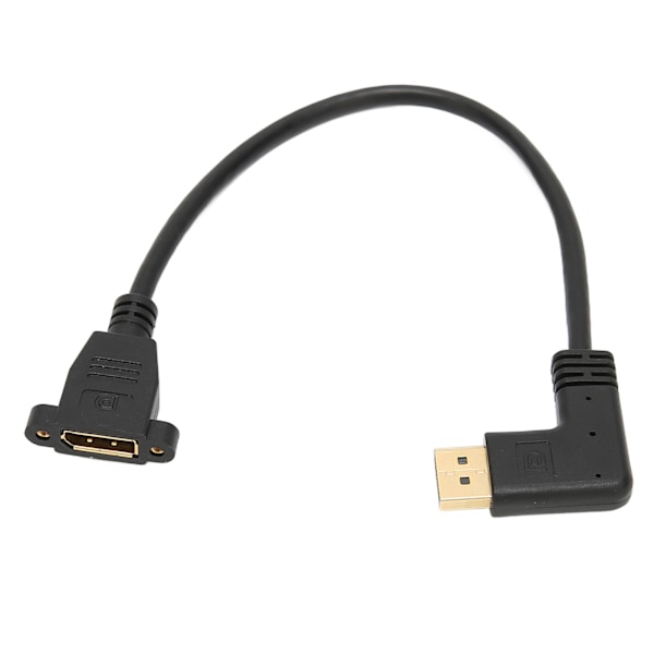 Oikeakulmainen Displayport-kaapeli, jossa kaksoisreikäinen lukitus, 4K HD 90 asteen kulma Displayport-sovitin DP 1.2:lle