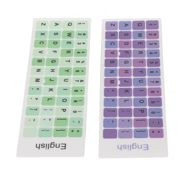2 stk. Keyboard Stickers Farverige Engelsk Sprogede Støvtætte Vandtætte Belægning PVC Materiale Computer Keycaps Stickers B