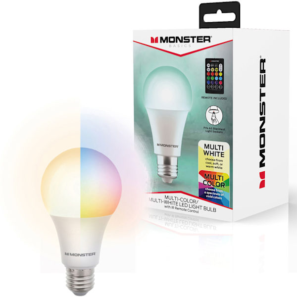 LED-lampe E27 RGB med fjernkontroll