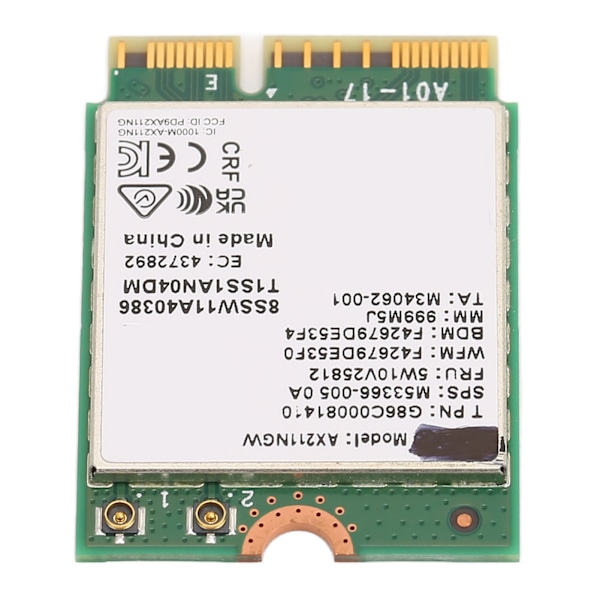 M.2 Verkkokortti AX211NGW M.2 KEY E CNVio 2 Kolmitaajuus 802.11ac BT5.2 Langaton WiFi-sovitinkortti Win 10:lle